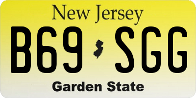 NJ license plate B69SGG