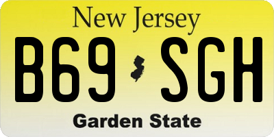 NJ license plate B69SGH