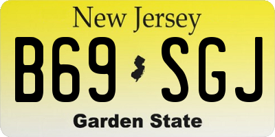 NJ license plate B69SGJ