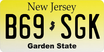 NJ license plate B69SGK