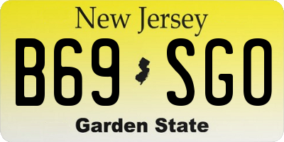 NJ license plate B69SGO