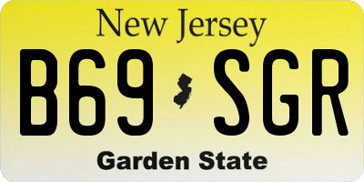 NJ license plate B69SGR