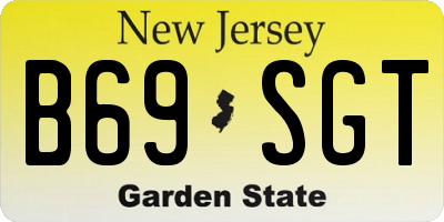 NJ license plate B69SGT