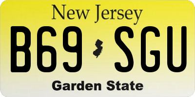 NJ license plate B69SGU