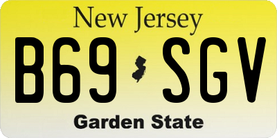 NJ license plate B69SGV