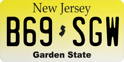 NJ license plate B69SGW