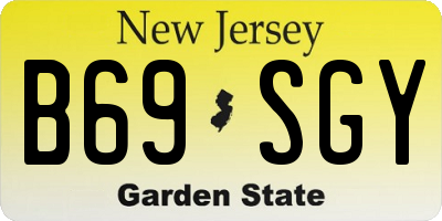 NJ license plate B69SGY