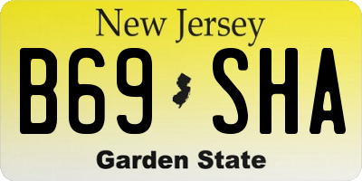 NJ license plate B69SHA