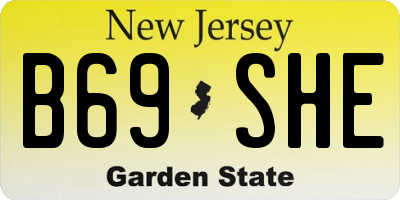 NJ license plate B69SHE