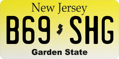 NJ license plate B69SHG