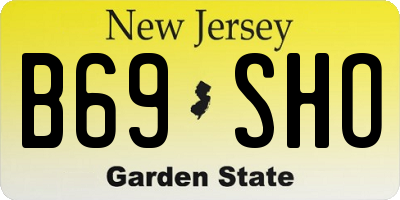 NJ license plate B69SHO