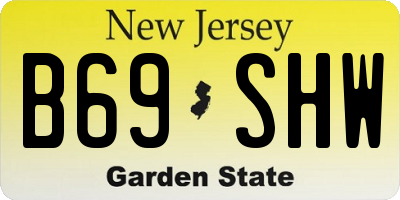 NJ license plate B69SHW