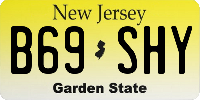 NJ license plate B69SHY
