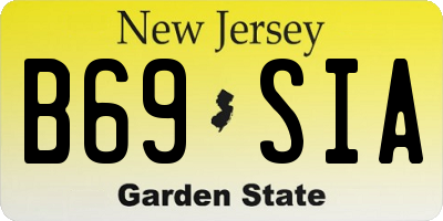 NJ license plate B69SIA