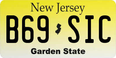 NJ license plate B69SIC