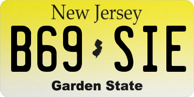 NJ license plate B69SIE