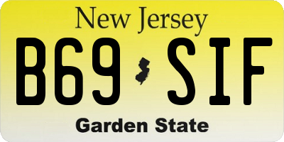 NJ license plate B69SIF