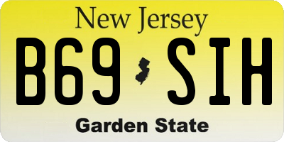 NJ license plate B69SIH