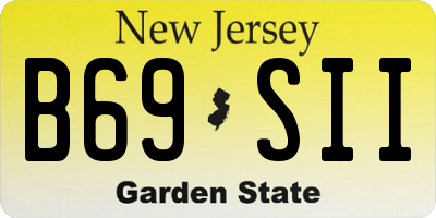 NJ license plate B69SII