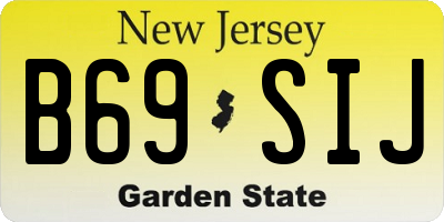 NJ license plate B69SIJ