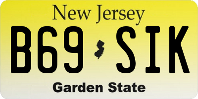 NJ license plate B69SIK