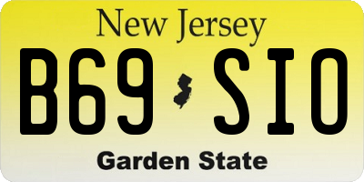NJ license plate B69SIO