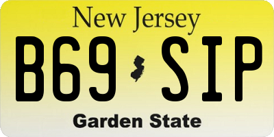 NJ license plate B69SIP