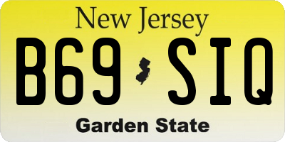 NJ license plate B69SIQ