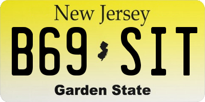 NJ license plate B69SIT