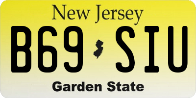 NJ license plate B69SIU