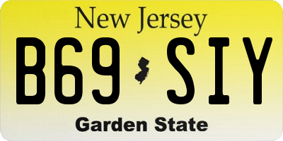 NJ license plate B69SIY