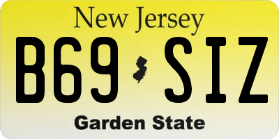 NJ license plate B69SIZ