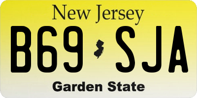 NJ license plate B69SJA