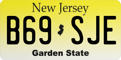 NJ license plate B69SJE