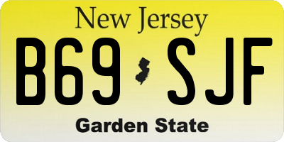 NJ license plate B69SJF