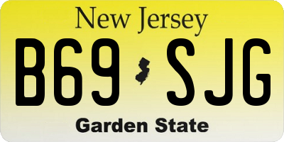 NJ license plate B69SJG