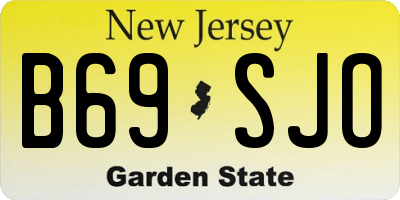 NJ license plate B69SJO