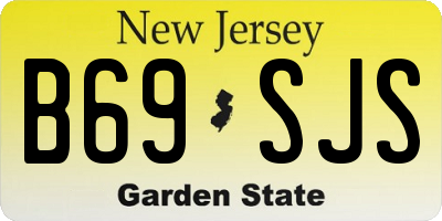 NJ license plate B69SJS