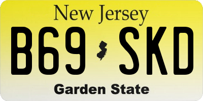 NJ license plate B69SKD