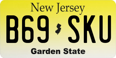 NJ license plate B69SKU