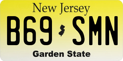NJ license plate B69SMN