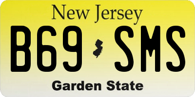 NJ license plate B69SMS