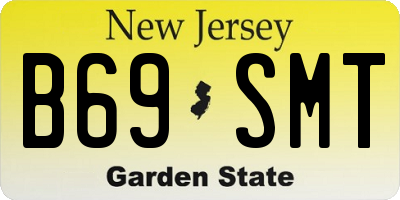 NJ license plate B69SMT