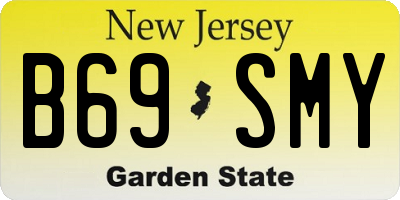 NJ license plate B69SMY