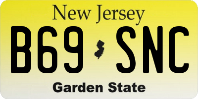 NJ license plate B69SNC