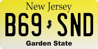 NJ license plate B69SND