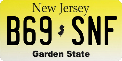 NJ license plate B69SNF