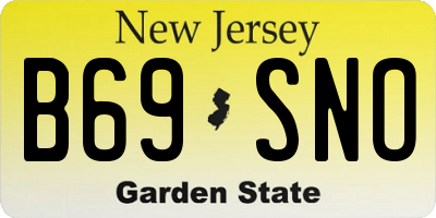 NJ license plate B69SNO