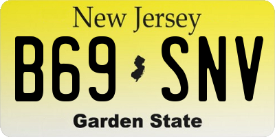 NJ license plate B69SNV