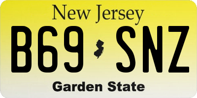 NJ license plate B69SNZ
